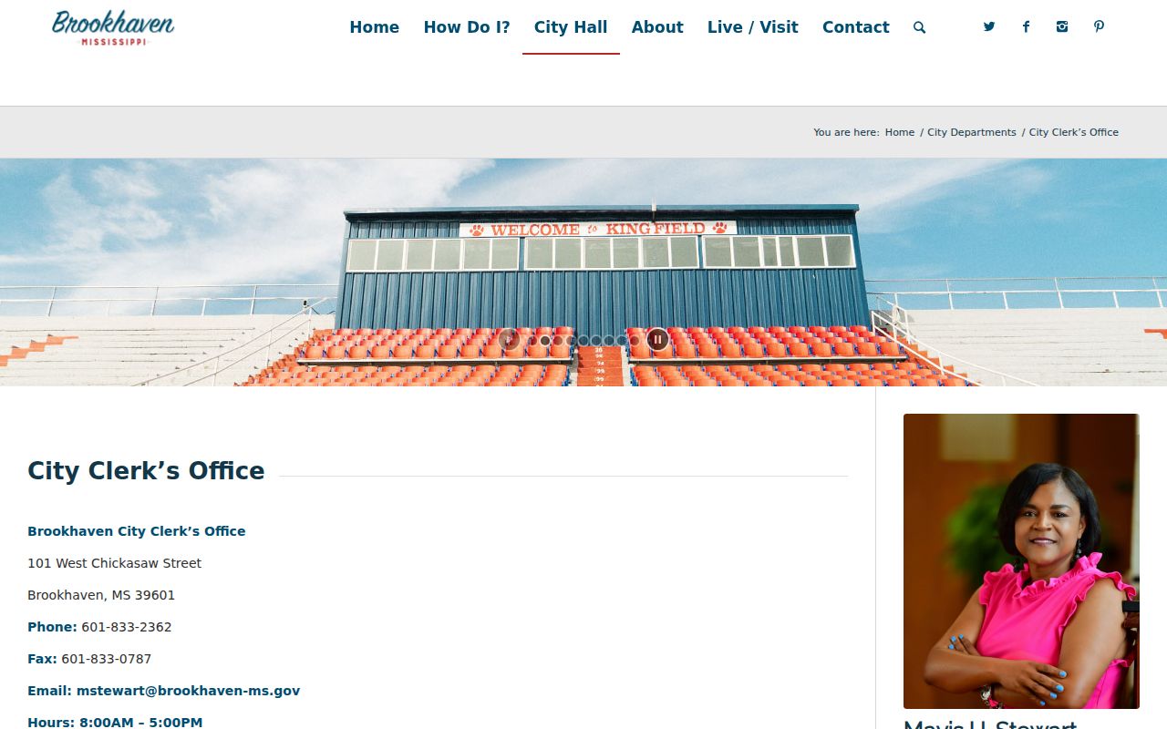 Brookhaven City Clerk official contact and records routing page